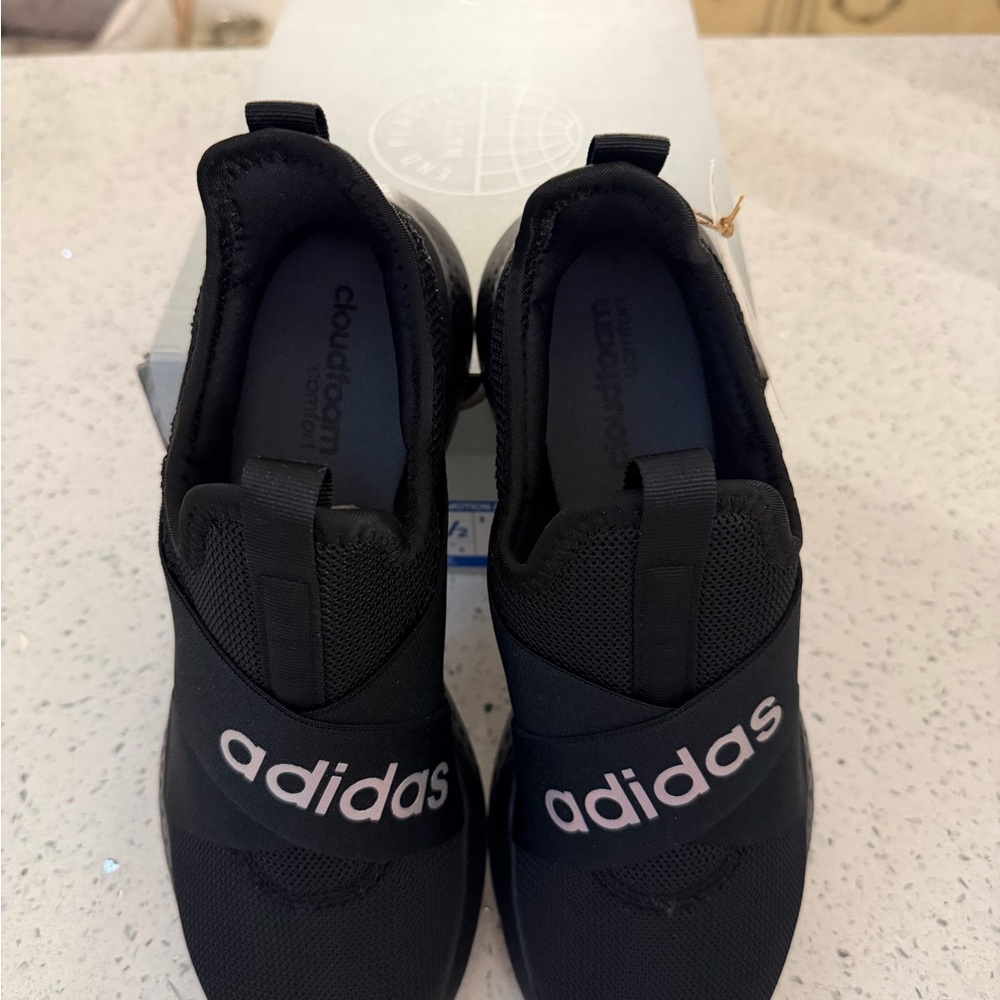 Adidas Black and Pink Slip-On Sneakers